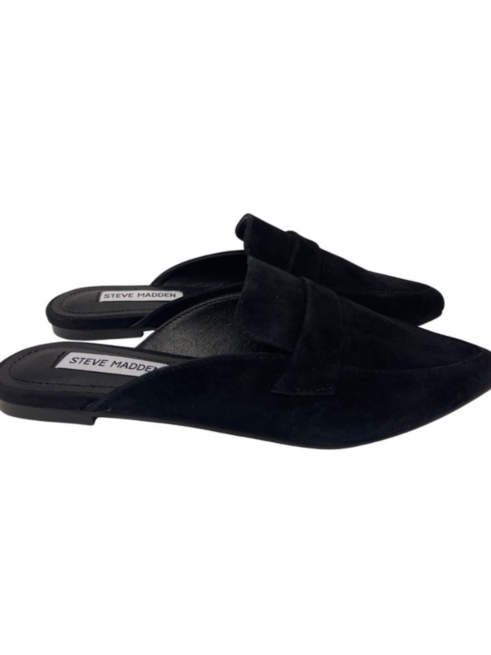 Steve Madden Black Suede Flavor Mules